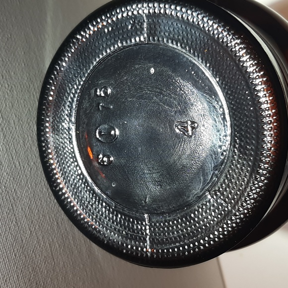 Vintage Dark Amber Fleur-de-lis Cremora Apothecary Jar - Picture 7 of 8